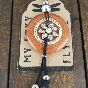Goldstone Natural Pendant Flower Necklace